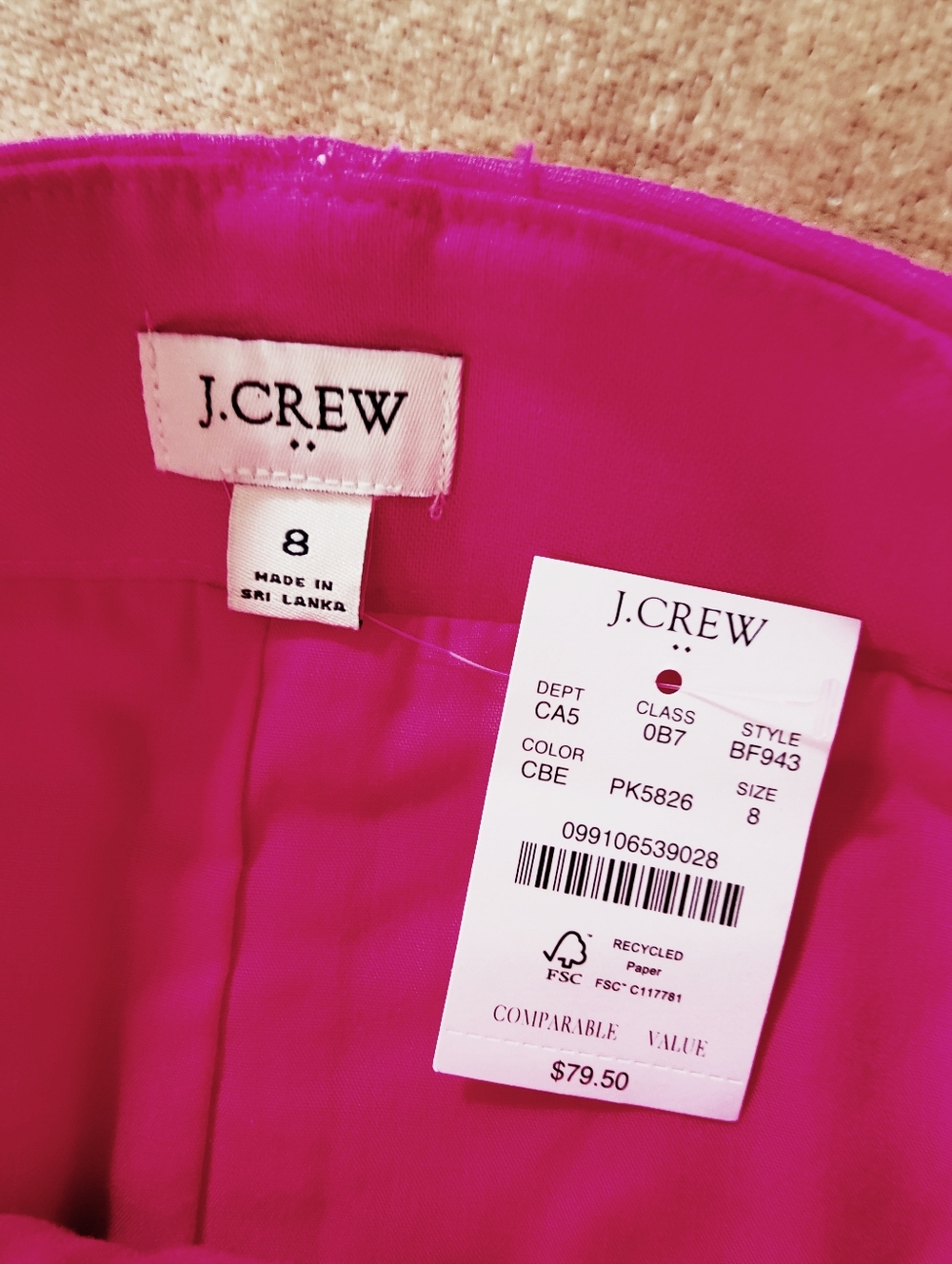 J.Crew Factory Linen-cotton blend utility skirt In Pink, Size 8 - Picture 6 of 8